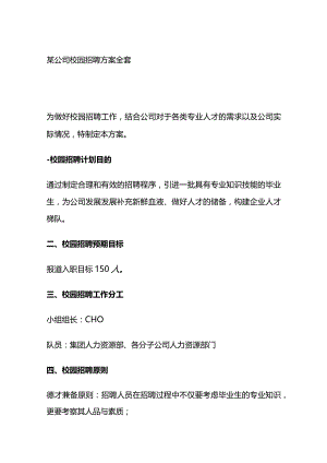 某公司校园招聘方案全套.docx