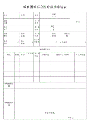城乡困难群众医疗救助申请表（样表）.docx