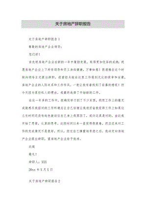 关于房地产辞职报告.docx
