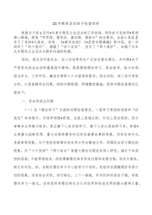 23年教育活动班子检查剖析.docx