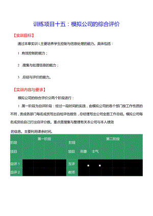 训练项目十五模拟公司的综合评价.docx