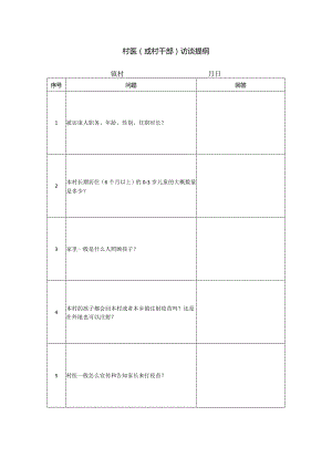 村医（村干部）访谈提纲.docx
