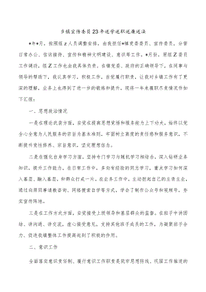 乡镇宣传委员23年述学述职述廉述法.docx