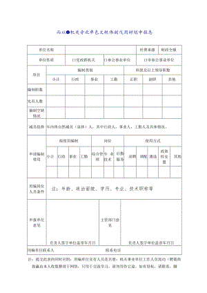 南江县机关事业单位空缺编制使用计划申报表.docx