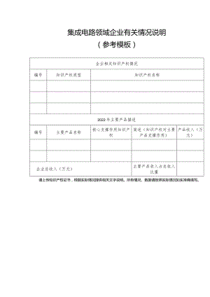 集成电路领域企业有关情况说明参考模板.docx
