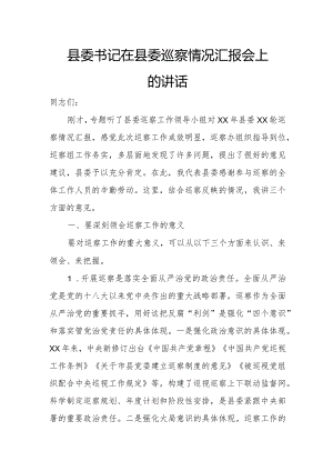 县委书记在县委巡察情况汇报会上的讲话.docx