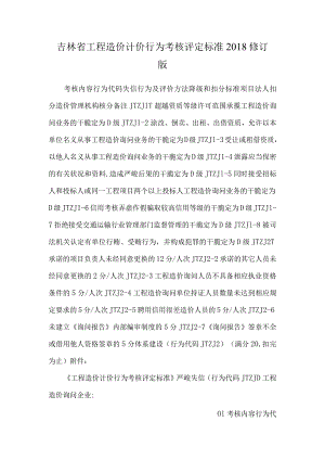 吉林省工程造价计价行为考核评定标准2018修订版.docx