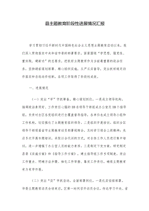 县主题教育阶段性进展情况汇报.docx