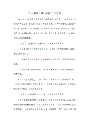 中心学校2022年度工作总结.docx