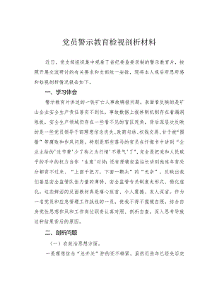 党员警示教育检视剖析材料.docx