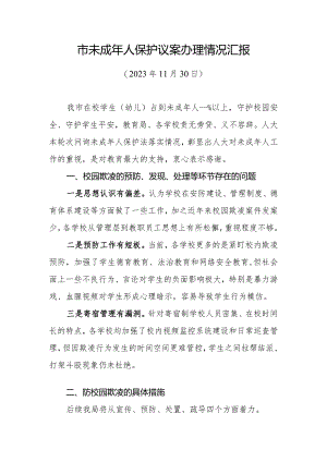 市未成年人保护议案办理情况汇报.docx