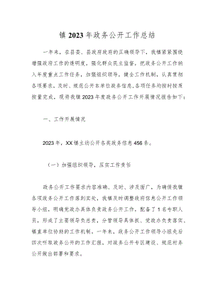 镇2023年政务公开工作总结.docx