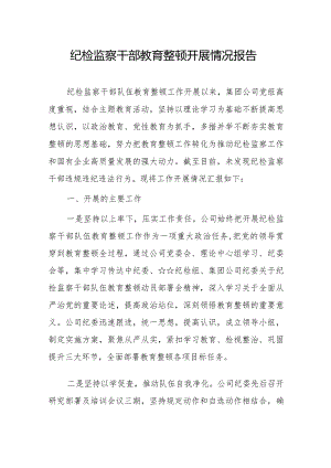 纪检监察干部教育整顿开展情况报告.docx
