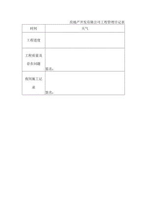 房地产开发有限公司工程管理日记表.docx