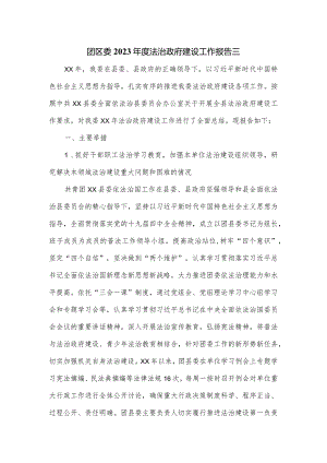 团区委2023年度法治政府建设工作报告三.docx