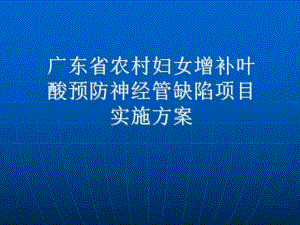 广东省增补叶酸预防神经管缺陷项目实施方案.ppt