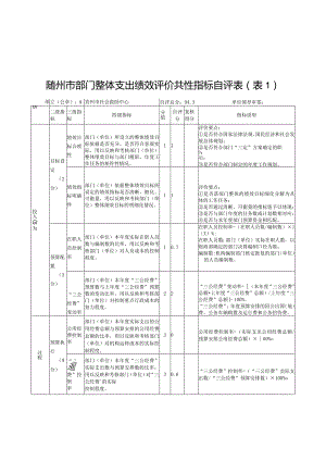 随州市部门整体支出绩效评价共性指标自评表.docx