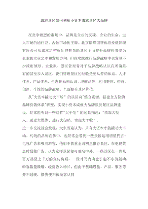 旅游景区如何利用小资本成就景区大品牌.docx