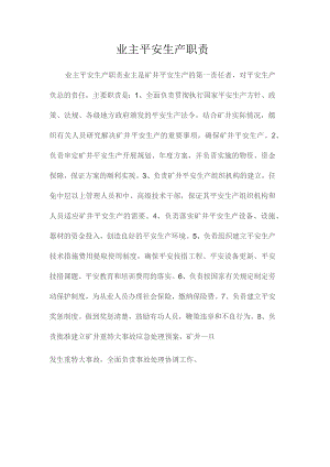 最新整理业主安全生产职责.docx