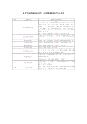 电子巡查系统检验项目、检验要求及测试方法模板.docx