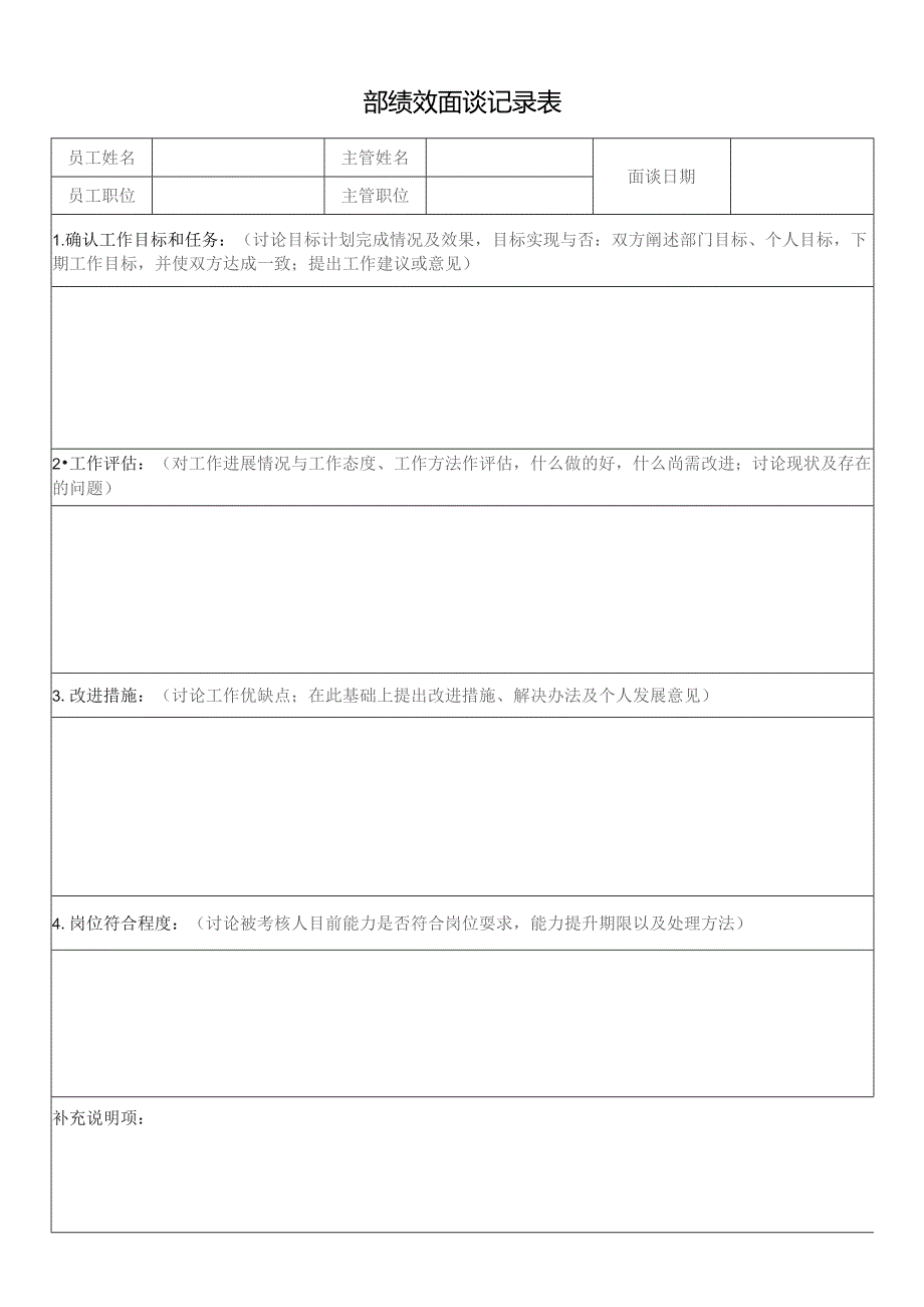 绩效面谈记录表.docx_第1页