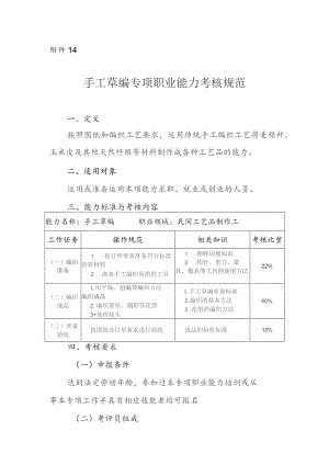 手工草编专项职业能力考核规范.docx