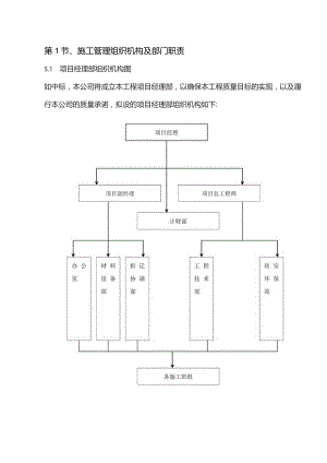 机场工程施工组织设计分项—第1节、施工管理组织机构及部门职责.docx