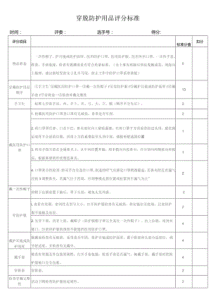 穿脱防护用品评分标准.docx