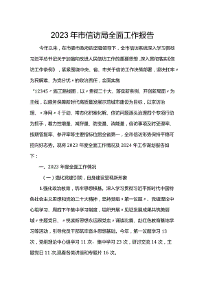 2023年市信访局全面工作报告.docx