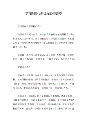 学习新时代新征程心得荟萃.docx