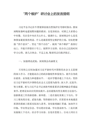 “两个维护”研讨会上的发言提纲.docx