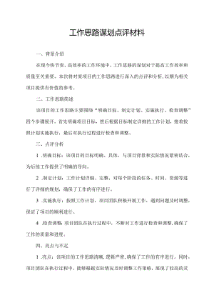 工作思路谋划点评材料.docx