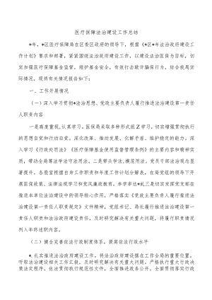 医疗保障法治建设工作总结.docx