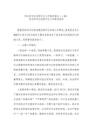 党支部书记述职评议工作情况报告(二篇).docx