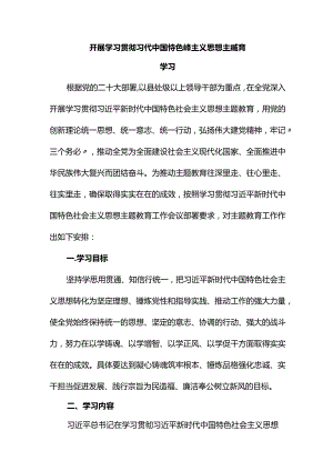 2023党支部开展主题教育学习计划学习方案范文.docx
