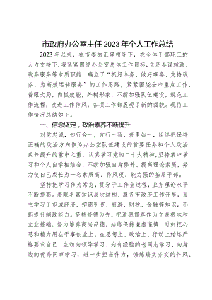 市政府办公室主任2023年个人工作总结.docx