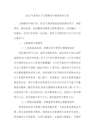XX区气象局关于主题教育开展情况的汇报.docx