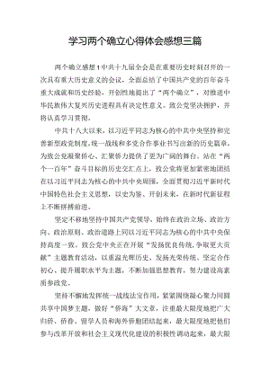 学习两个确立心得体会感想三篇.docx