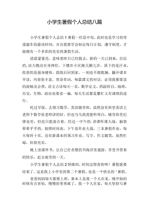 小学生暑假个人总结八篇.docx