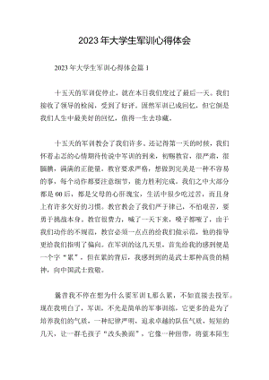 2023年大学生军训心得体会.docx