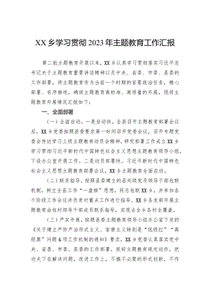 学习贯彻2023年主题教育工作汇报.docx