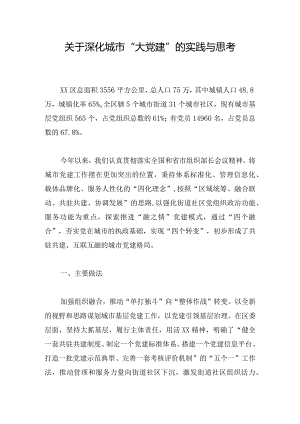 关于深化城市“大党建”的实践与思考.docx