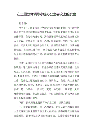 在主题教育领导小组办公室会议上的发言.docx