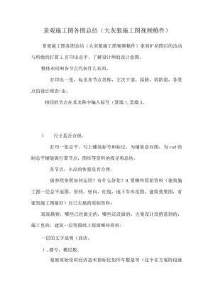 景观施工图各图总结(大灰狼施工图视频稿件).docx