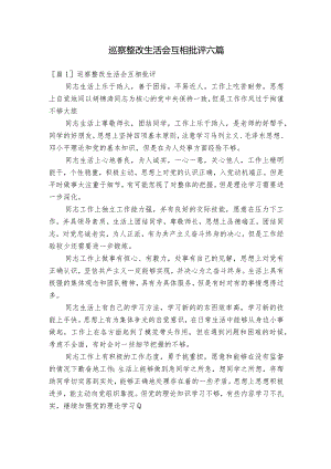 巡察整改生活会互相批评六篇.docx