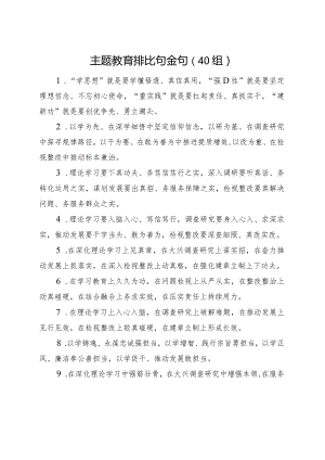 40组主题教育排比句金句.docx
