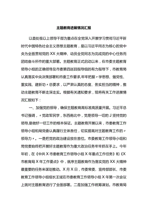 主题教育进展情况汇报.docx