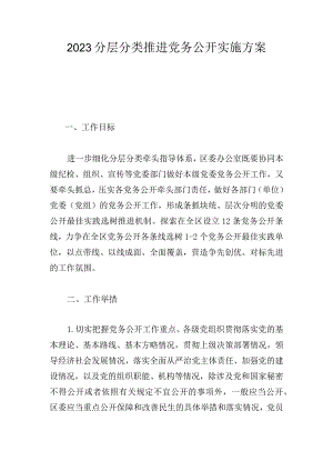 2023分层分类推进党务公开实施方案.docx