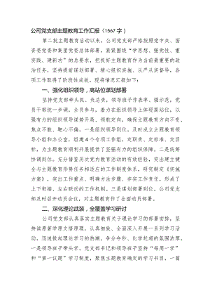 国企党支部主题教育工作汇报.docx