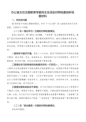 办公室主任学习教育专题民主生活会对照检查剖析检查材料.docx
